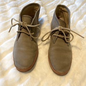 Frye taupe leather laced bootie